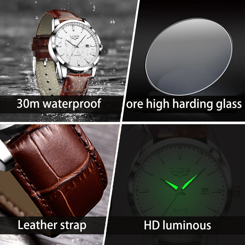 LIGE Orologio da uomo Cinturin - Leather Watch Band Men recensione e prezzo